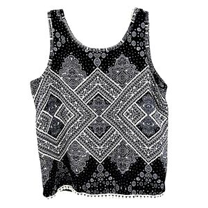 Full Tilt Vtg Women's Blue Boho Bandana Tank Top